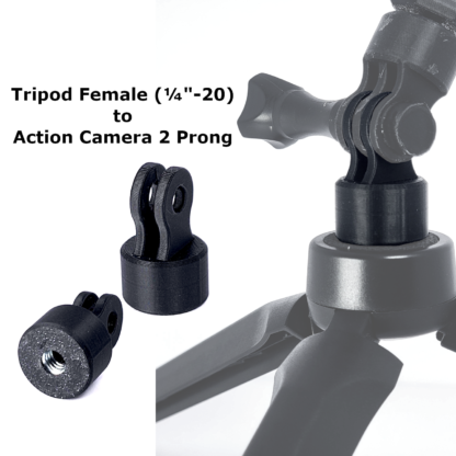 Camera Adapater - Tripod Female to 2 Prong GoPro Male