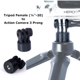 Camera Adapater - Tripod Female to 3 Prong GoPro Action Camera