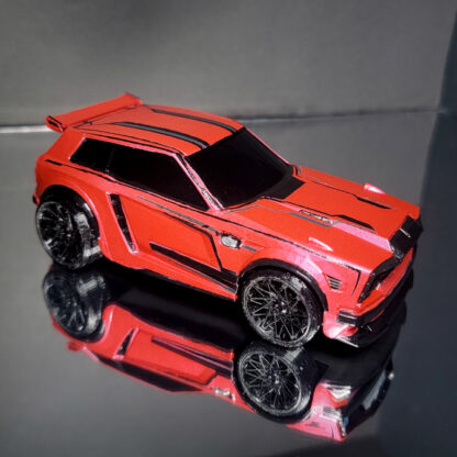 Fennec -  White Trim - Red Body - Black Slimline Decal - Black Custom Wheels - Image 2