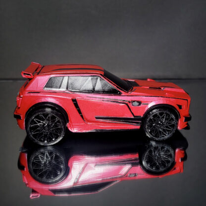 Fennec -  White Trim - Red Body - Black Slimline Decal - Black Custom Wheels - Image 3