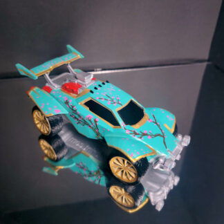 Octane - Gold Trim - Teal Body - Pink Cherry Blossom Decal - Gold Dieci
