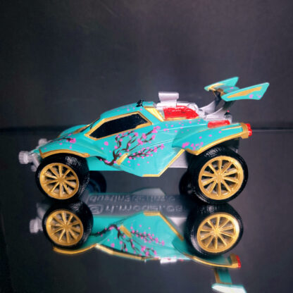 Octane - Gold Trim - Teal Body - Pink Cherry Blossom Decal - Gold Dieci - Image 3