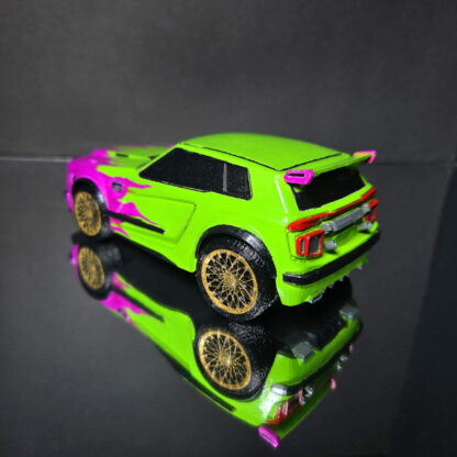 Fennec - Black Trim - Green Body - Purple Flames Decal - Gold Yamine - Image 4