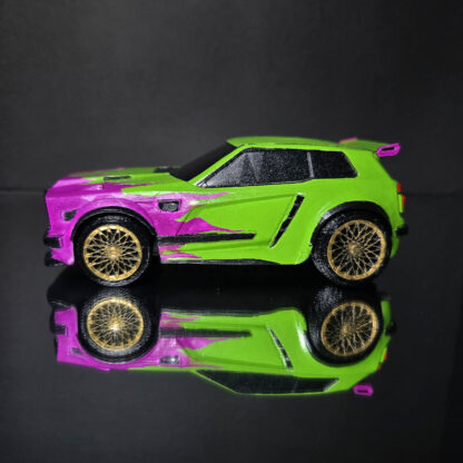 Fennec - Black Trim - Green Body - Purple Flames Decal - Gold Yamine - Image 5