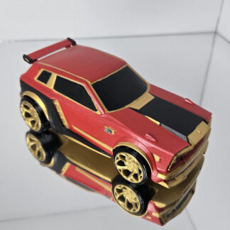Fennec - Gold Trim - Red Black Ribbon Decal - Gold Custom Wheels