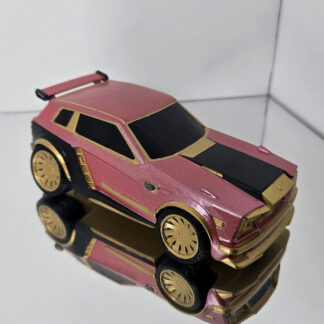 Fennec - Gold Trim - Red Black Ribbon Decal - Gold Custom Wheels